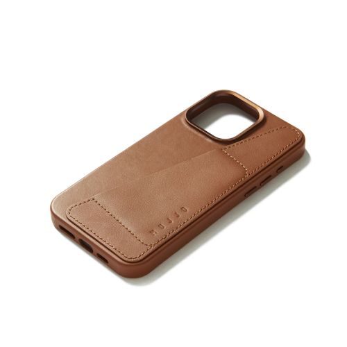 Mujjo Wallet Case iPhone 15 Pro Tan