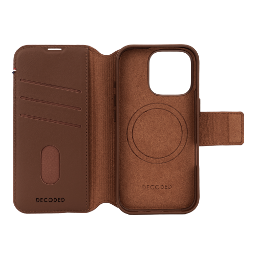 DECODED Leather Wallet Case for iPhone 16 Pro Max - Tan