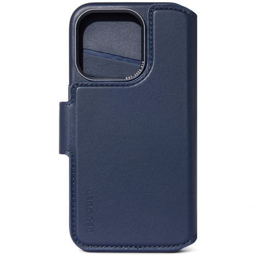 DECODED Leather Detachable Wallet Case w/MagSafe for iPhone 15 Pro - True Navy