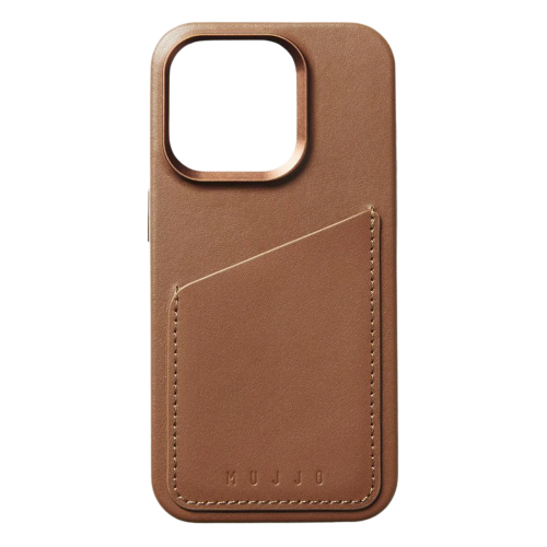 Mujjo Wallet Case iPhone 15 Pro Tan