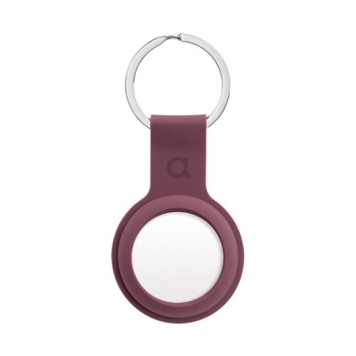 C&C Silicone holder with keychain for AirTag - Red Plum