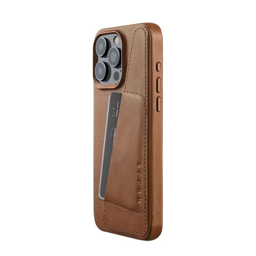 Mujjo Wallet Case iPhone 15 Pro Max Tan