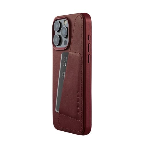 Mujjo Wallet Case iPhone 15 Pro Max Burgundy