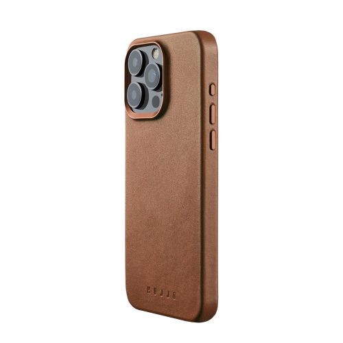 Mujjo Full Leather Case iPhone 15 Pro Tan